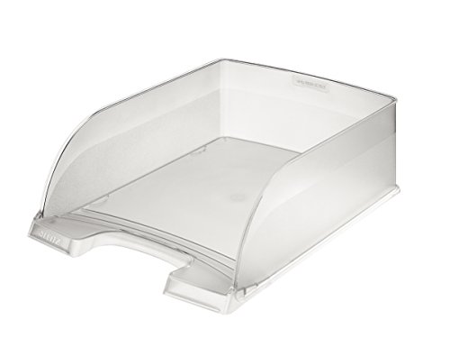 Leitz Plus Jumbo Letter Tray Deep-sided with 2 Label Positions Clear Ref 52330003