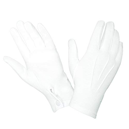 HATCH Cotton Parade Duty Glove with Snap Back, White, Small