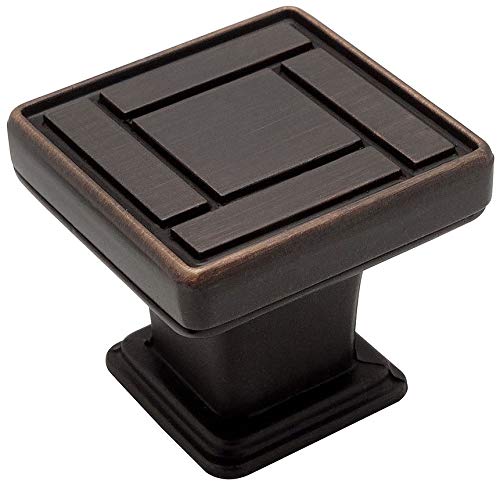 25 Pack – Cosmas 7155ORB Oil Rubbed Bronze Square Cabinet Hardware Knob – 1-1/8 Inch Square