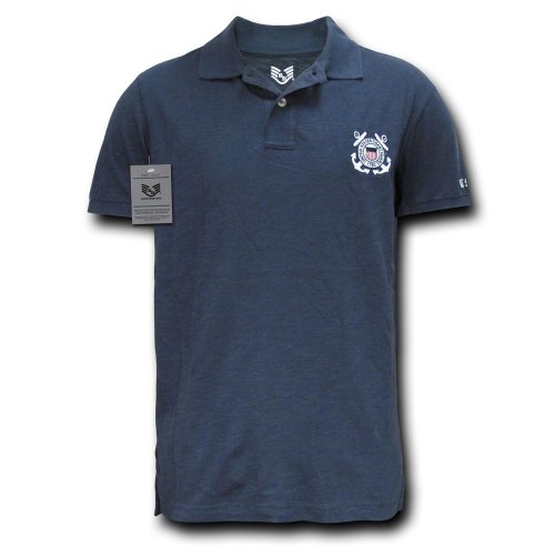 Rapiddominance Coast Guard Military Polo Shirt, Navy, Small