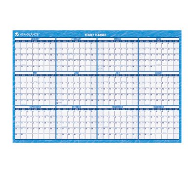 AT-A-GLANCE Recycled Horizontal Erasable Wall Planner, Large Wall, Blue, 2013 (PM200-28)