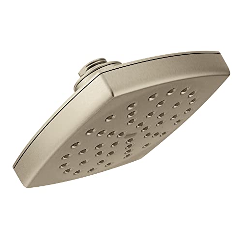 Moen Voss Brushed Nickel 6 Inch Single-Function Rainshower Showerhead with Immersion Technology, S6365BN