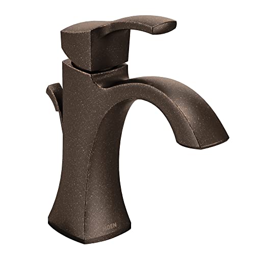 Moen Voss Oil Rubbed Bronze One-Handle High-Arc Bathroom Faucet with Drain Assembly, 6903ORB