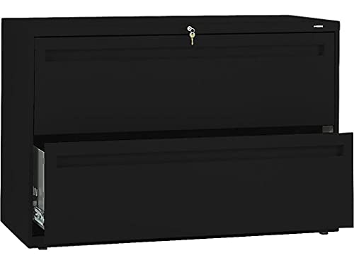HON 792LP 700 Series Two-Drawer Lateral File, Black, File Cabinet, with Lock, 42w x 18d x 28h | The Storepaperoomates Retail Market - Fast Affordable Shopping
