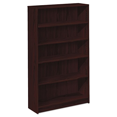 HON 1875N 1870 Series Bookcase, Five Shelf, 36w x 11 1/2d x 60 1/8h, Mahogany