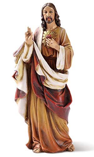 Joseph’s Studio by Roman Inc, Renaissance Collection, 6.25″ H Sacred Heart of Jesus, Religious Figure, Religious Décor, Catholic Gifts, Resin (6.25″x2.5″x 2″)