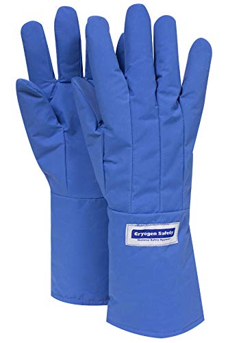 National Safety Apparel G99CRBERSMMA Nylon Taslan and PTFE Mid-Arm Standard Water Resistant Safety Glove, Cryogenic, 14″ – 15″ Length, Small, Blue