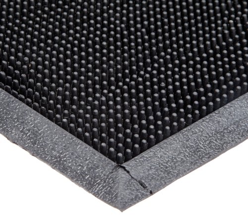 Durable Corporation 396S1624BK Heavy Duty Rubber Fingertip Entrance Mat, for Outdoor Areas, 16″ Width x 24″ Length x 5/8″ Thickness, Black