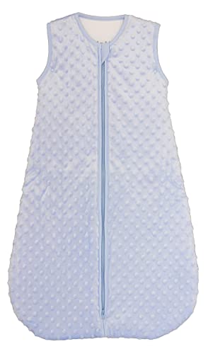 BABYINABAG Warm Quilted Winter Model Baby Sleeping Bag and Sack, Plush Minky Dot, 2.5 Togs for Infants and Toddlers (Medium (10-24 mos))