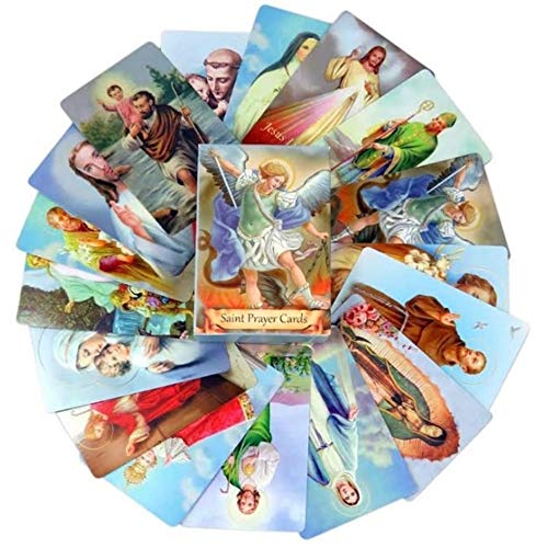 Pack of 54 Assorted Holy Cards with Catholic Saints and Prayers
