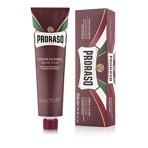 Proraso Shaving Cream, Moisturizing and Nourishing for Coarse Beards with Sandalwood Oil and Shea Butter, 5.2 Ounce (Pack of 1) (Packaging may vary)