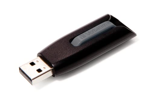 Verbatim 64GB USB 3.0 Store ‘n’ Go V3 Flash Drive – Cap-Less & PC/Mac Compatible – Gray