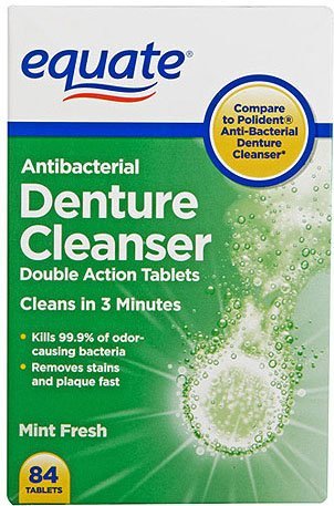 Equate Antibacterial Denture Cleanser TWO-PACK 168 Tabs