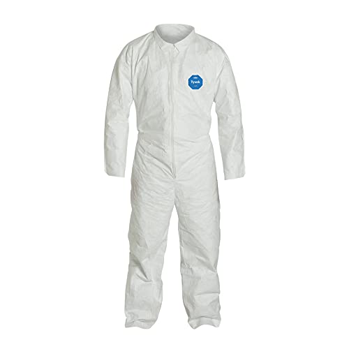 DuPont Tyvek 400 TY120S Disposable Protective Coverall, White, X-Large, pack of 25
