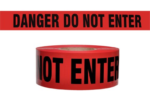 Swanson Tool Co BT3100RDGRDNE3 3 inch by 1000 Foot 3 MIL Non-Detectable Barricade Safety Tape”Danger Do Not Enter” Red with Black Print