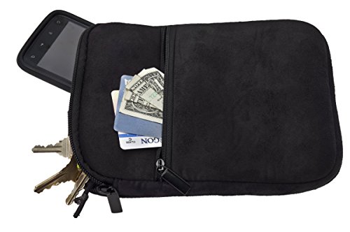 Premium Microfiber Suede Caddy Pouch for Valuables, Black | The Storepaperoomates Retail Market - Fast Affordable Shopping
