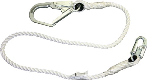 Miller Titan by Honeywell T9112R/6FTWH 6-Feet Rope Positioning and Restraint Lanyard with 2-1/4-Inch Locking Rebar Snap Hook