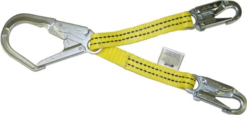 Honeywell Safety Products Safety Titan by T8221W-Z7/3FTYL 3-Feet Web Positioning Assembly with Two Locking Snap Hooks and One Large Locking Rebar Hook