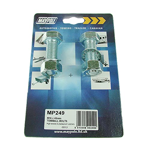Maypole MP249 Tow Ball Bolts M16 x 45 mm – Chrome | The Storepaperoomates Retail Market - Fast Affordable Shopping