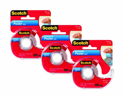 Scotch Mounting, Fastening & Surface Protection Scotch Removable Poster Tape, 3/4 x 150 Inches, 3 Pack, 109-3
