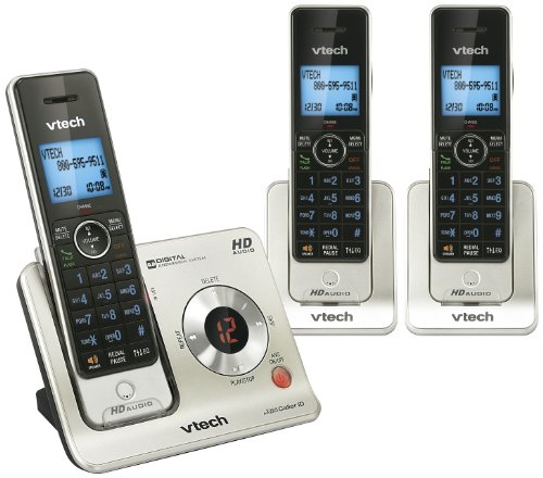 Vtech LS6425-3 Cordless Phone – DECT – 1 x Phone Line – 3 x Handset – Answering Machine – Caller ID – Speakerphone – Backlight