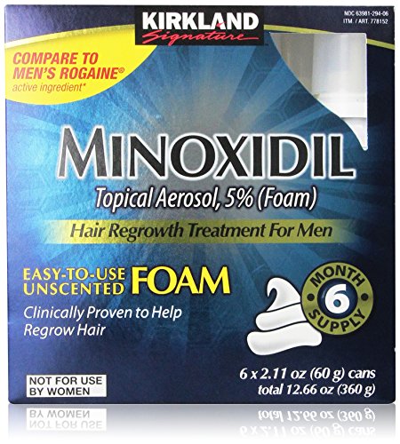Kirkland Signature Minoxidil Foam for Men, 12.66oz (6×2.11oz=12.66oz)
