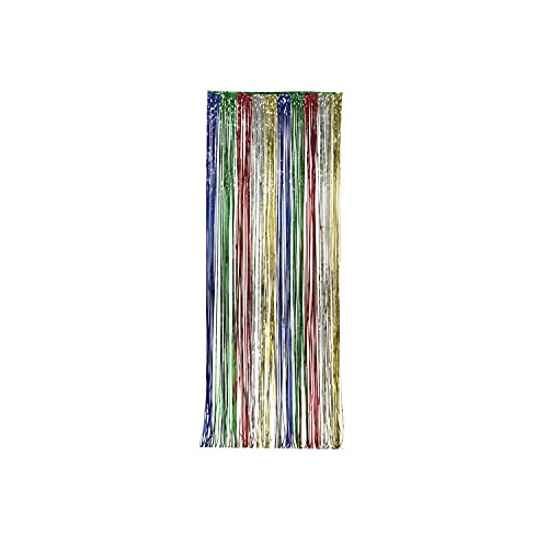 Creative Converting – 141010 Creative Converting Foil Fringe Door Curtain, 3′ x 8′, Multicolored