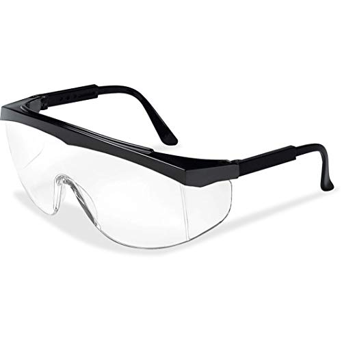 MCR Crews SS110 Stratos Safety Glasses Black Frame Clear Lens 1 Pair