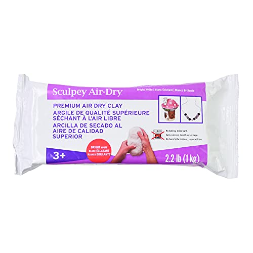 Sculpey Air-Dry White, Non Toxic, Air Dry Clay, 2.2 pound bar great for modeling, sculpting, holiday, handprints, DIY and school projects. Great for all skill levels.