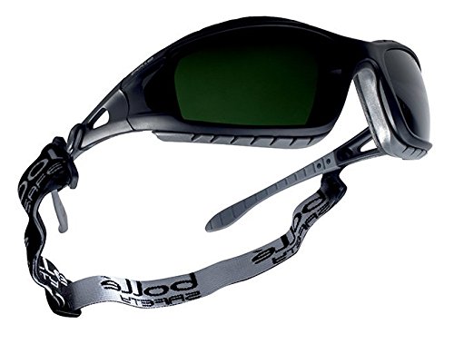 Bollé Safety 253-TR-40089 Tracker Safety Eyewear with Black/Gray Polycarbonate + TPE Full Frame and Welding Lens
