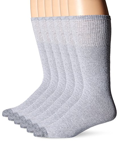 Fruit Of The Loom Men’s 6 Pack Reinforced Over The Calf Tube Socks, Grey, Sock Size:10-13/Shoe Size: 6-12