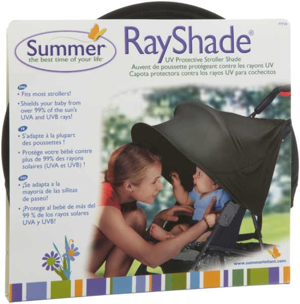 RayShade UV Protective Stroller Shade Improves Sun Protection for Strollers, Joggers and Prams Black (Discontinued by Manufacturer)