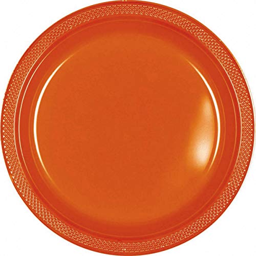 Amscan Orange Peel Plastic Round Plates – 9″ – Pack of 20