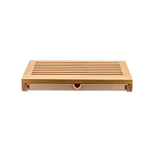 Alessi “Sbriciola” Bread Board in Bamboo Wood With Crumb Catcher in Thermoplastic Resin, Wood