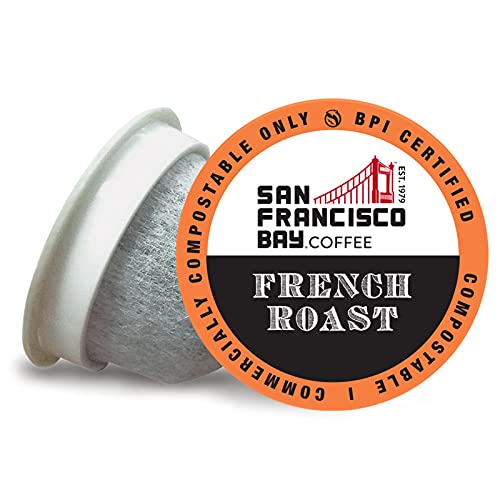 San Francisco Bay Compostable Coffee Pods – French Roast (80 Ct) K Cup Compatible including Keurig 2.0, Dark Roast