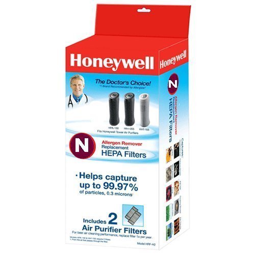 Honeywell HRF-N2 True HEPA Replacement Filter N, 2 Pack, 2 Count (Pack of 1), White