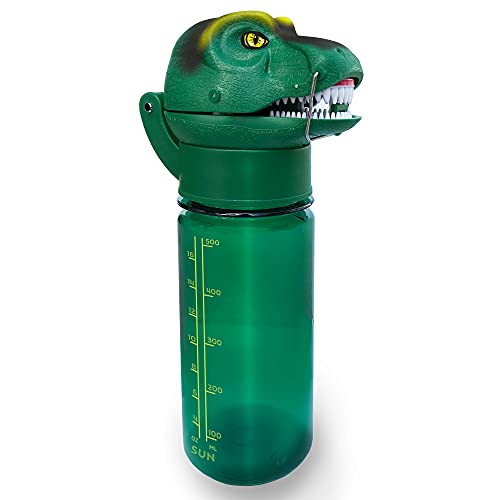Sun Company RoarBottle T-Rex – Roaring Dinosaur Water Bottle for Kids | Cool Realistic TRex Roar | Spill and Leak-Proof BPA Free Tritan Waterbottle for Children