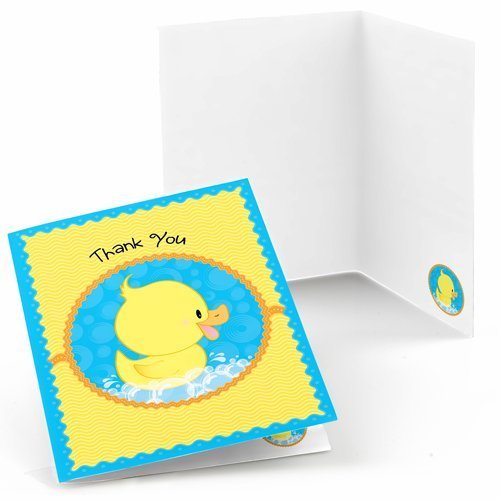 Big Dot of Happiness Ducky Duck – Baby Shower or Birthday Party Thank You Cards (8 count)
