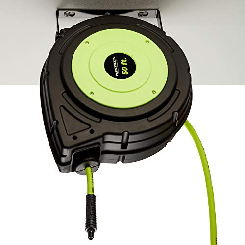 Flexzilla Retractable Enclosed Plastic Air Hose Reel, 3/8 in. x 50 ft., Heavy Duty, Lightweight, Hybrid, ZillaGreen – L8250FZ | The Storepaperoomates Retail Market - Fast Affordable Shopping