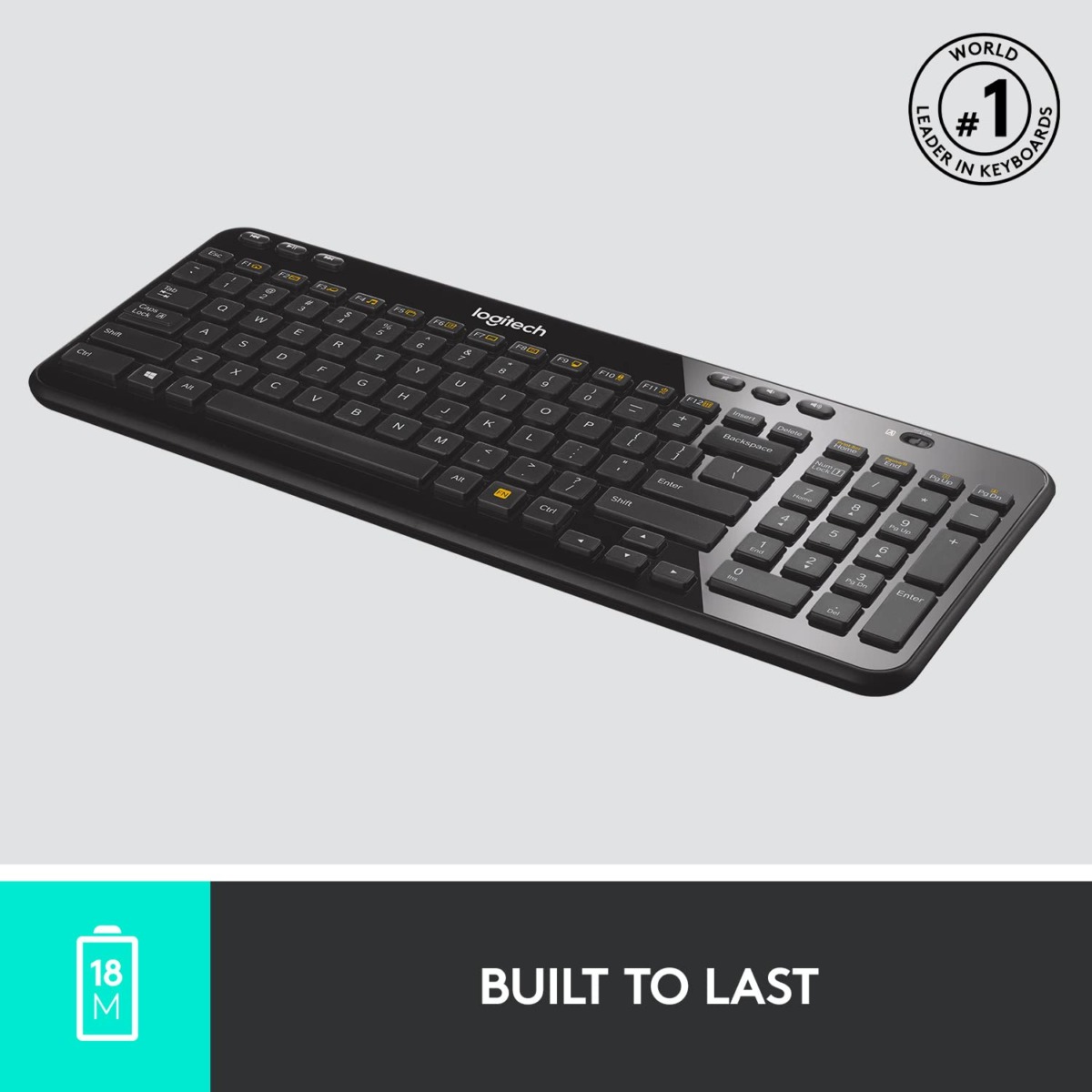 Logitech K360 Wireless USB Desktop Keyboard — Compact Full Keyboard, 3-Year Battery Life (Glossy Black) | The Storepaperoomates Retail Market - Fast Affordable Shopping