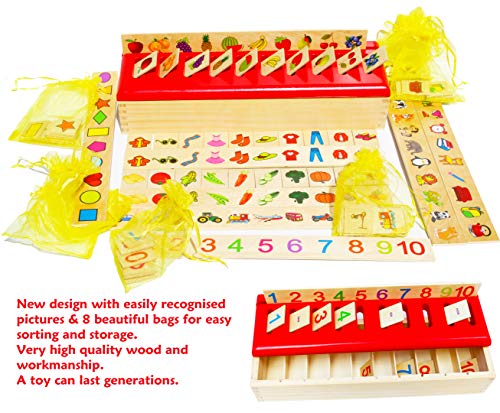 TOWO Wooden Sorting Toys for Baby -Sorting Box for Category Objects Picture Matching Game Puzzle 1 Year Old Baby- Montessori Materials Educational Early Learning Toy- First Birthday Gift Boy Girl | The Storepaperoomates Retail Market - Fast Affordable Shopping