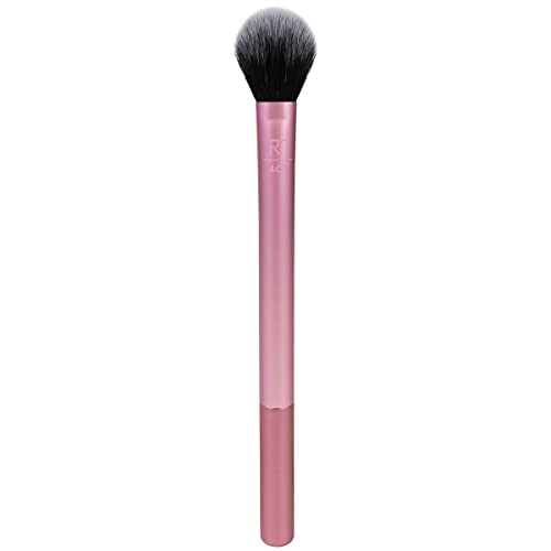 Real Techniques Professional Setting Makeup Brush, For Setting Powders & Highlighters, Soft Bristles For Precision Dusting, Helps Lock in Foundation and Concealer, Pink, 1 Count