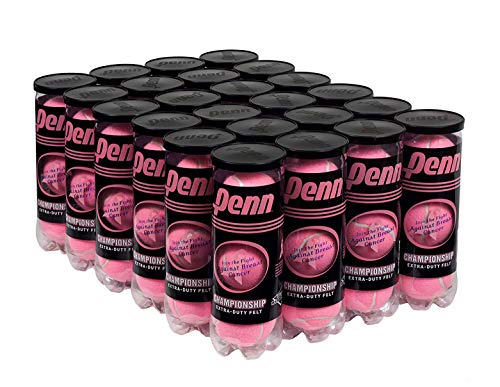 Penn Championship Pink Tennis Balls – Extra Duty Felt Pressurized Tennis Balls – 24 Cans, 72 Balls