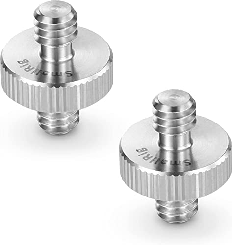 SMALLRIG 1/4″ to 1/4″ Male Threaded Screw Adapter Double Head Stud for Camera Cage Monitor LED Microphone, Pack of 2-828