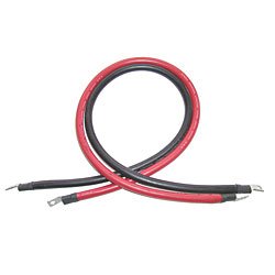 AIMS Power CBL15FT1/0 Inverter Cable, 1/0 AWG Copper Power 15 ft. Set, Use with 12V 3000W Inverters or Smaller; Both Ends Lugged, 9/16″ Cable Diameter, 7/16″ Lug Diameter