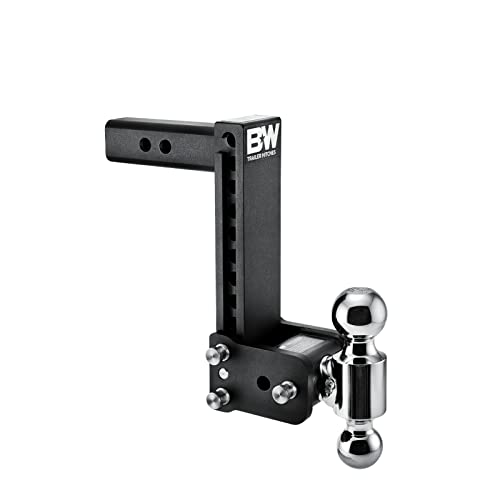 B&W Trailer Hitches Tow & Stow Adjustable Trailer Hitch Ball Mount – Fits 2″ Receiver, Dual Ball (2″ x 2-5/16″), 9″ Drop, 10,000 GTW – TS10043B
