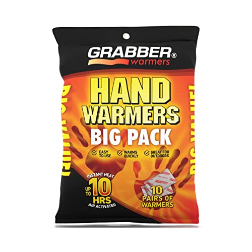Grabber Hand Warmers – Long Lasting Safe Natural Odorless Air Activated Warmers – Up to 7 Hours of Heat – 10 Pairs,one color,HWPP10DISPLAYUSA