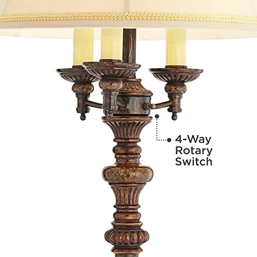 Barnes and Ivy Traditional Italian Standing Floor Lamp Candelabra Style 4-Light 64.5″ Tall Bronze Brown Gold Bell Shade with Trim Decor for Living Room Reading House Bedroom Family Home | The Storepaperoomates Retail Market - Fast Affordable Shopping