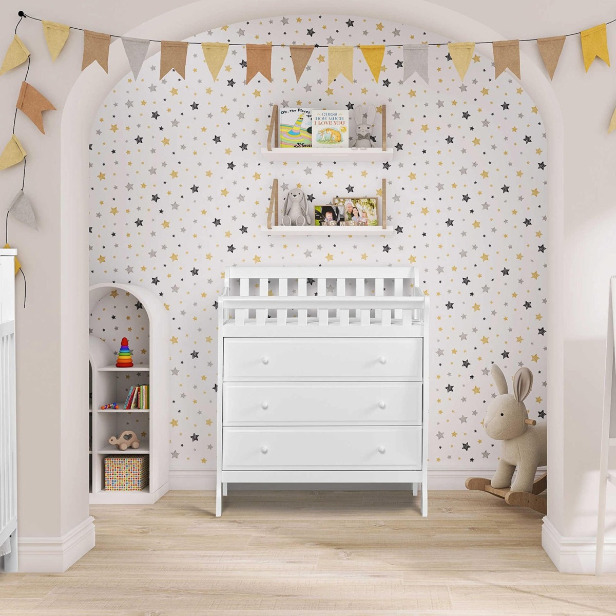 Dream On Me Marcus Changing Table And Dresser In White, Features 3 Spacious Drawers, Non-Toxic Finishes, Comes With 1″ Changing Pad, Made Of Solid Wood | The Storepaperoomates Retail Market - Fast Affordable Shopping
