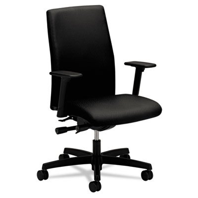 HON Ignition Series Mid-Back Work Chair – Upholstered Computer Chair for Office Desk, Black (HIWM3)